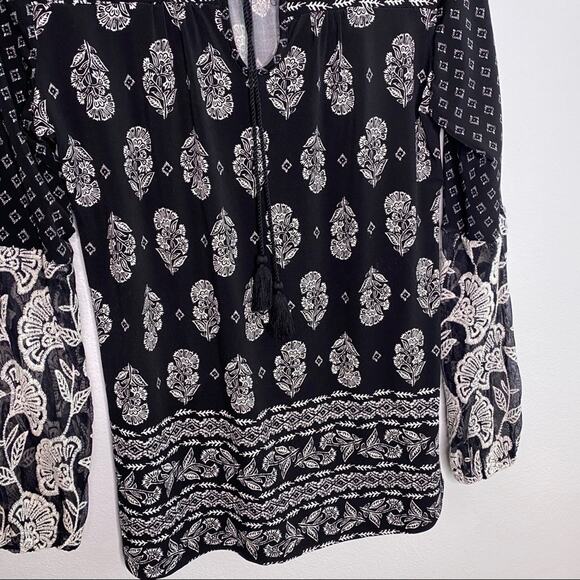 Style & Co Black & White Floral Print Tunic Small - Picture 5 of 10